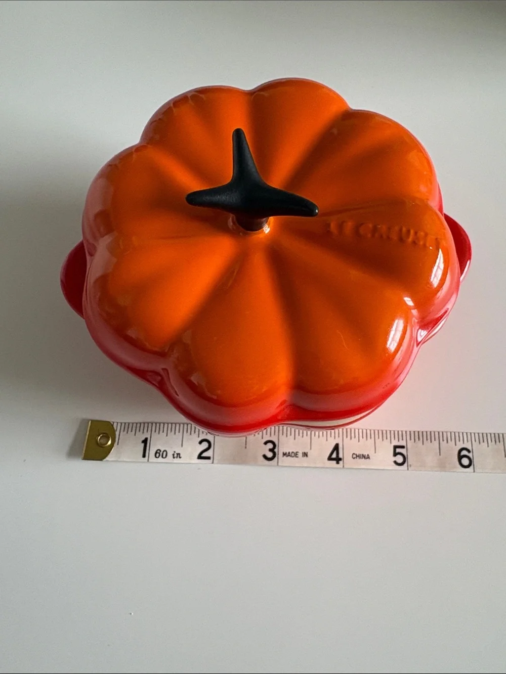 Le Creuset Stoneware Mini Pumpkin Cocotte Casserole Dish with Lid - Flame Orange